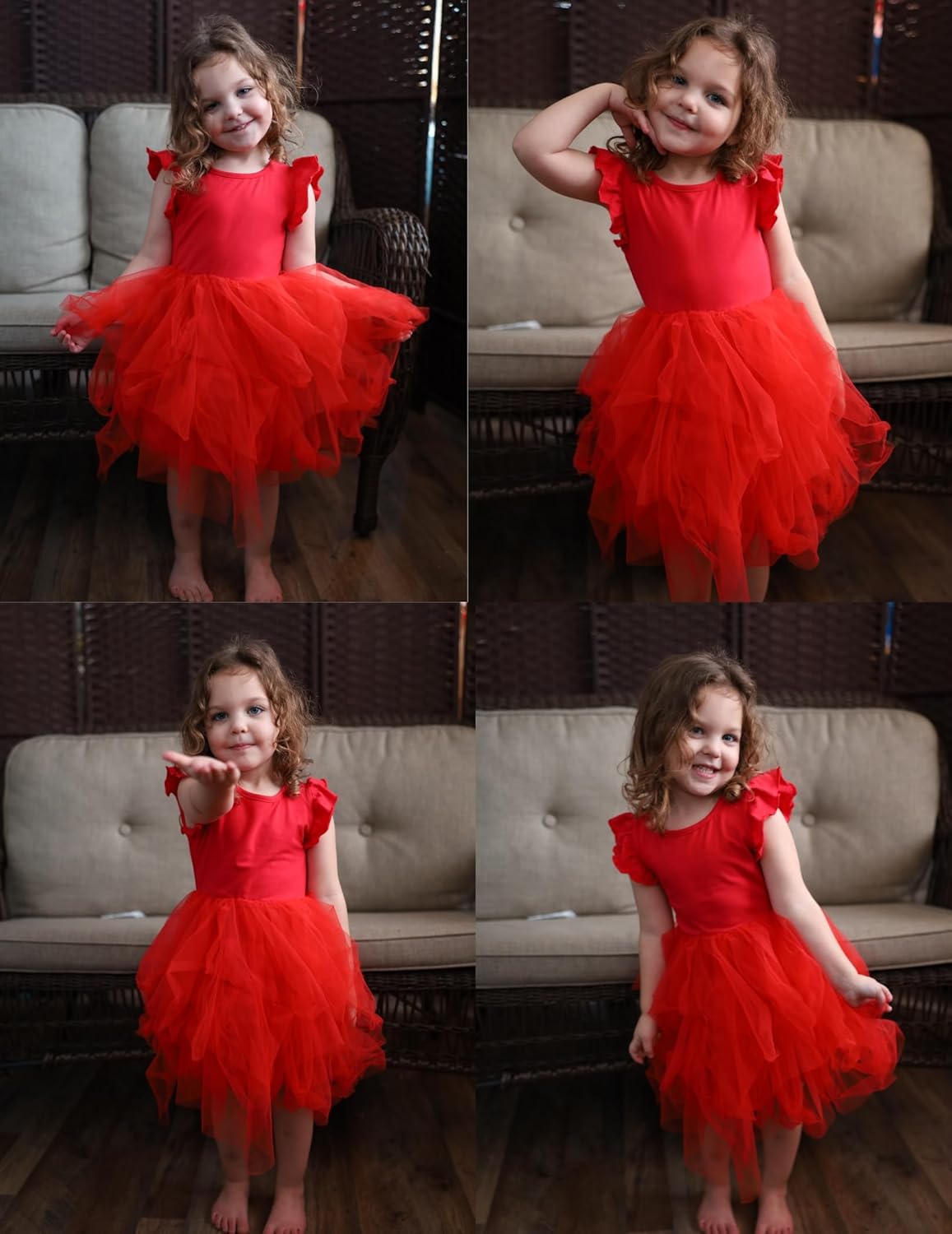 Arshiner Toddler Girls Tutu Dress Summer Irregular Hem Tulle Formal Party Dresses - Image 6