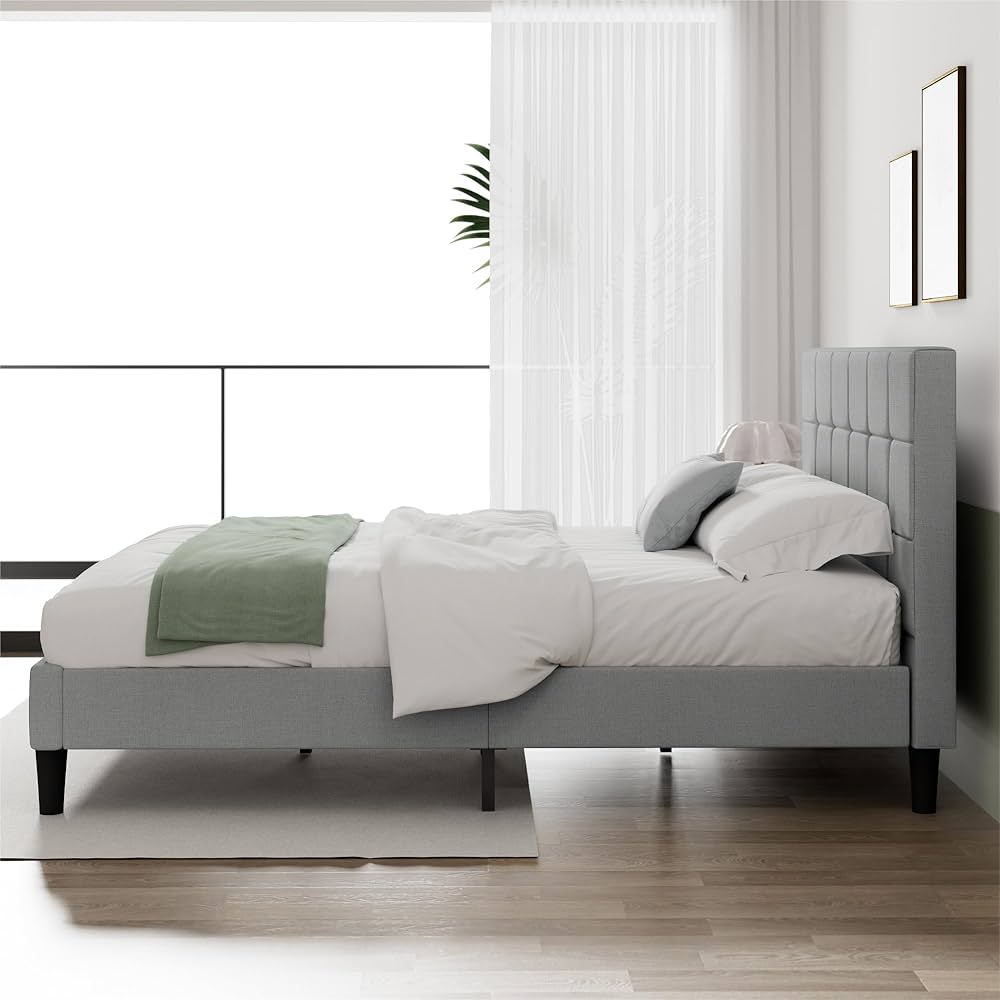 ZINUS Lottie ファブリックベッドフレーム クイーン ライトグレー ZINUS Lottie ファブリックベッドフレーム クイーン ライト