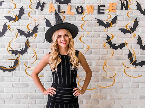 Miniatura 3 de Decoraciones de remolino de fiesta naranja decoración colgante 30 piezas serpentina de plástico para techo 22 "1