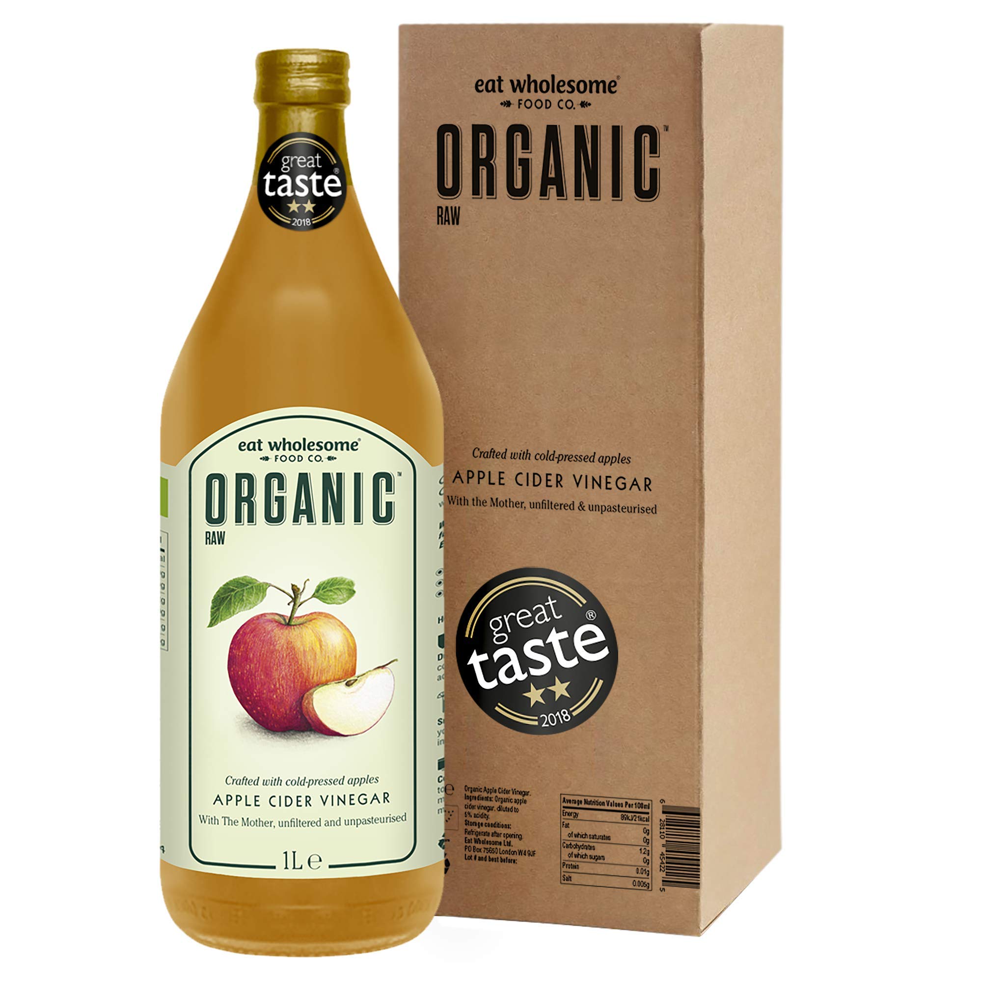 Eat Wholesome Organic Raw Apple Cider Vinegar Unfiltered with The