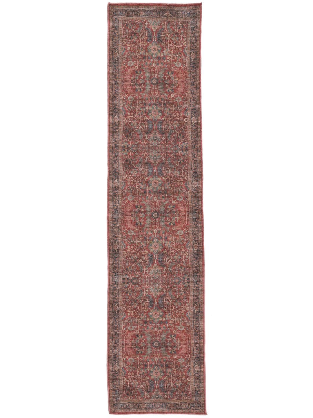 RugVista Khalifa Oriental Teppich, 80 x 350 cm, Rot | Orientalische, Rechteckig, Mittlerer Stapel, Maschinenwäsche, Oeko-Tex 100, Wohnzimmer, Schlafzimmer, Küche, Diele