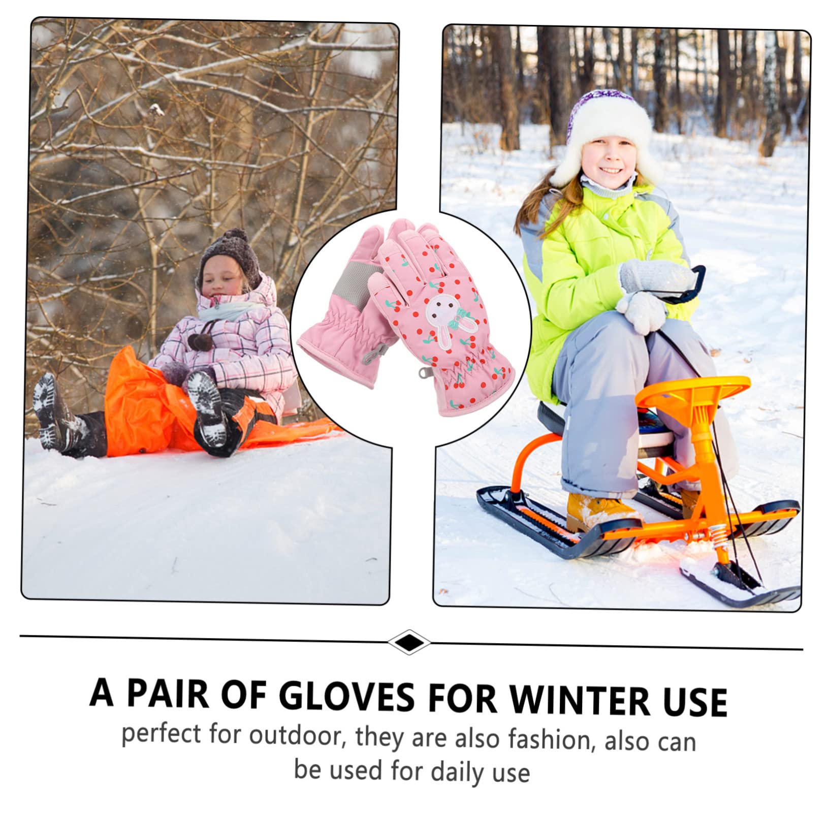 Sosoport 3paare Junge Mädchen Skihandschuhe Und Winddicht Warmhaltende Fäustlinge Für Mädchen Anti-rutsch Mittens Für Winteraktivitäten