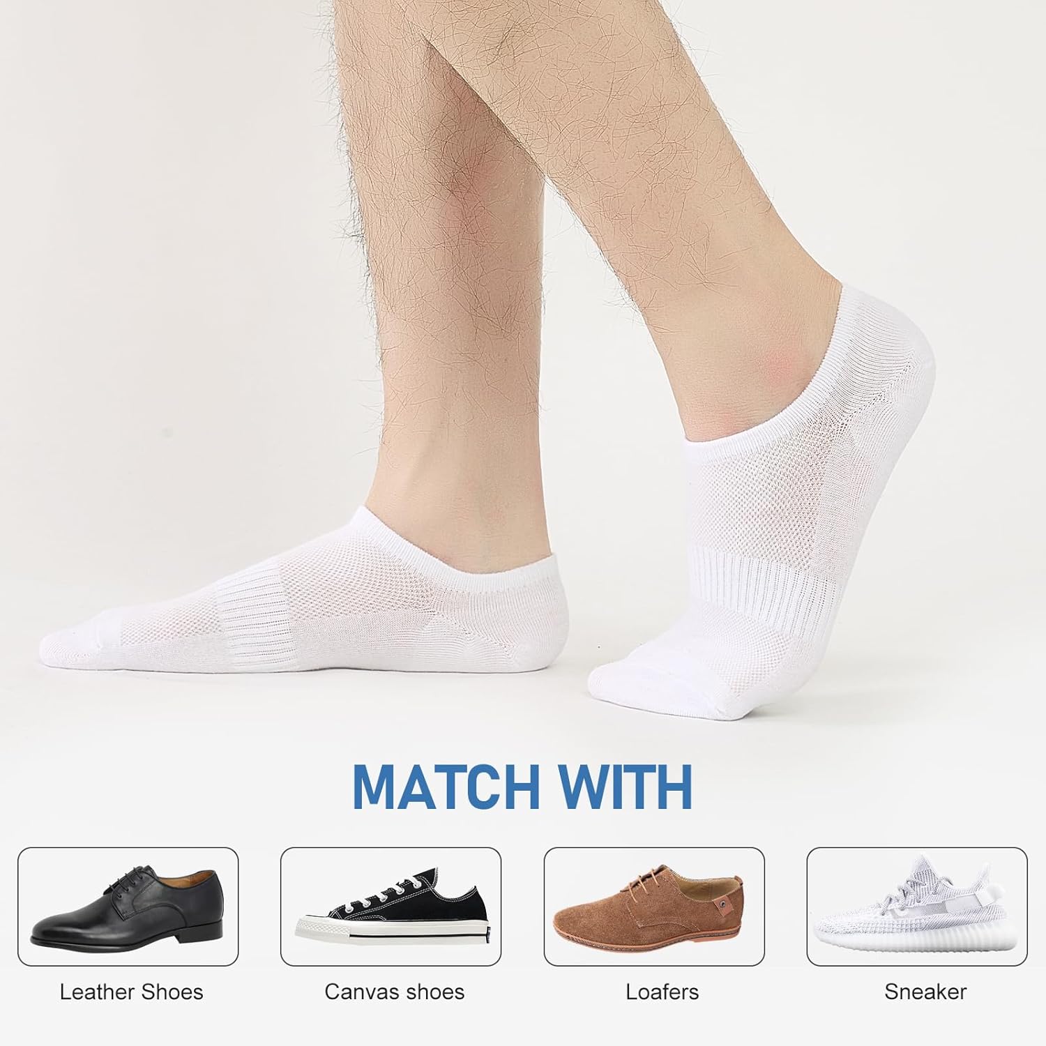 No Show Socks Men, 6 Pairs ​Cotton ​Thin Low Cut Ankle Men's Socks, Non Slip Invisible Sock for Loafer Sneakers - Image 6