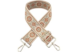 2" Wide Cross-Body Handbag Replacement Strap with Checkered Pattern and Gold Buckles