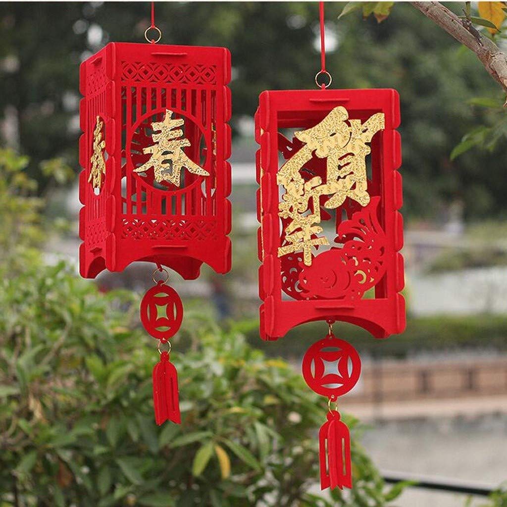 Chinesische Fest- und Feierlaterne Viel Glück Chinesische Rote Laterne Vliesstoff 3D Laternendekoration Handgemachte Laterne für Heimdekoration Traditionelles Frohes Neues Jahr Geschenk Festivals