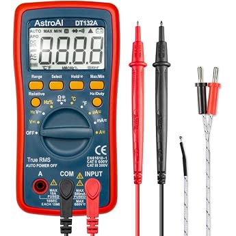 AstroAI Multimeter Digital, Voltmeter Ammeter, Manual and Auto Range | Voltage Current Resistance Continuity Capacity Frequen