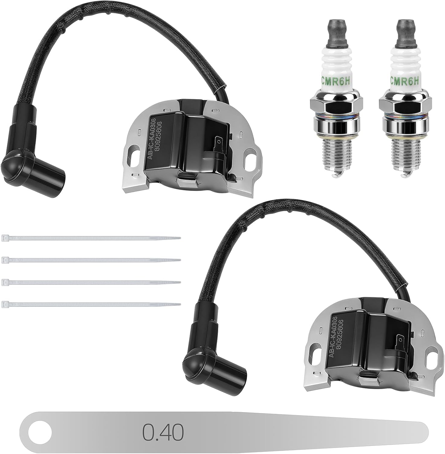 21171-0740 Ignition Coil and Spark Plug Kit for Kawasaki FR730V FX730V FX691V FR691V FR651V FX801V FX850V FX751V FX651V FS541V FS481V FS600V FX921V Engines
