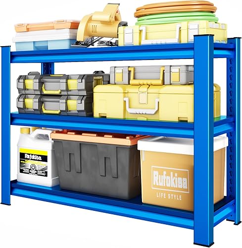 Estantería de garaje de 40 pulgadas de ancho, estantes de almacenamiento de garaje ajustables de 1500 libras, estantes de almacenamiento de metal de