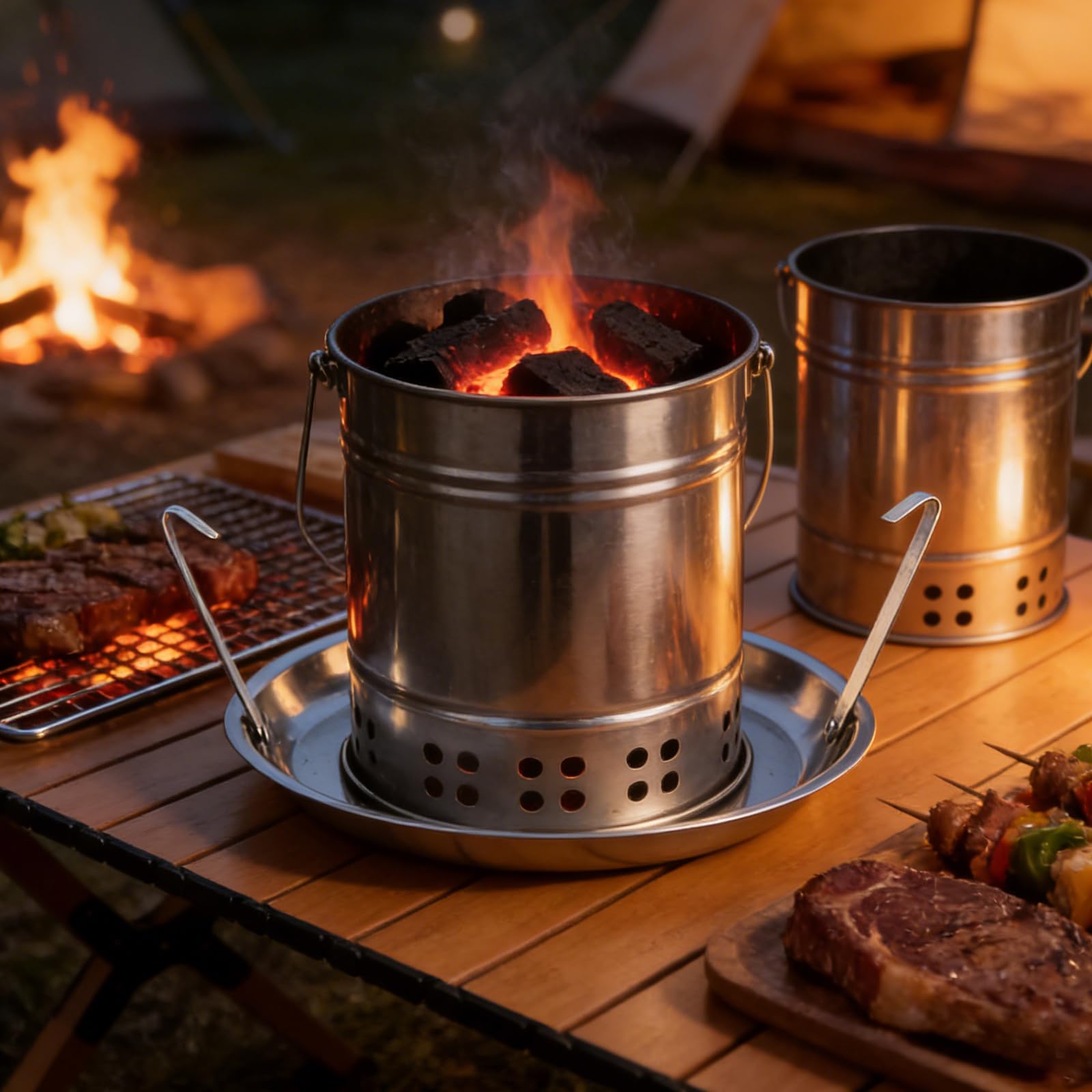 TOYANDONA Accessorio Barbecue a Carbone Cassetto Raccogli Cenere in Metallo 27 Cm Vaschetta Posacenere Resistente al Calore per Campeggio Picnic e Grigliate All’aperto