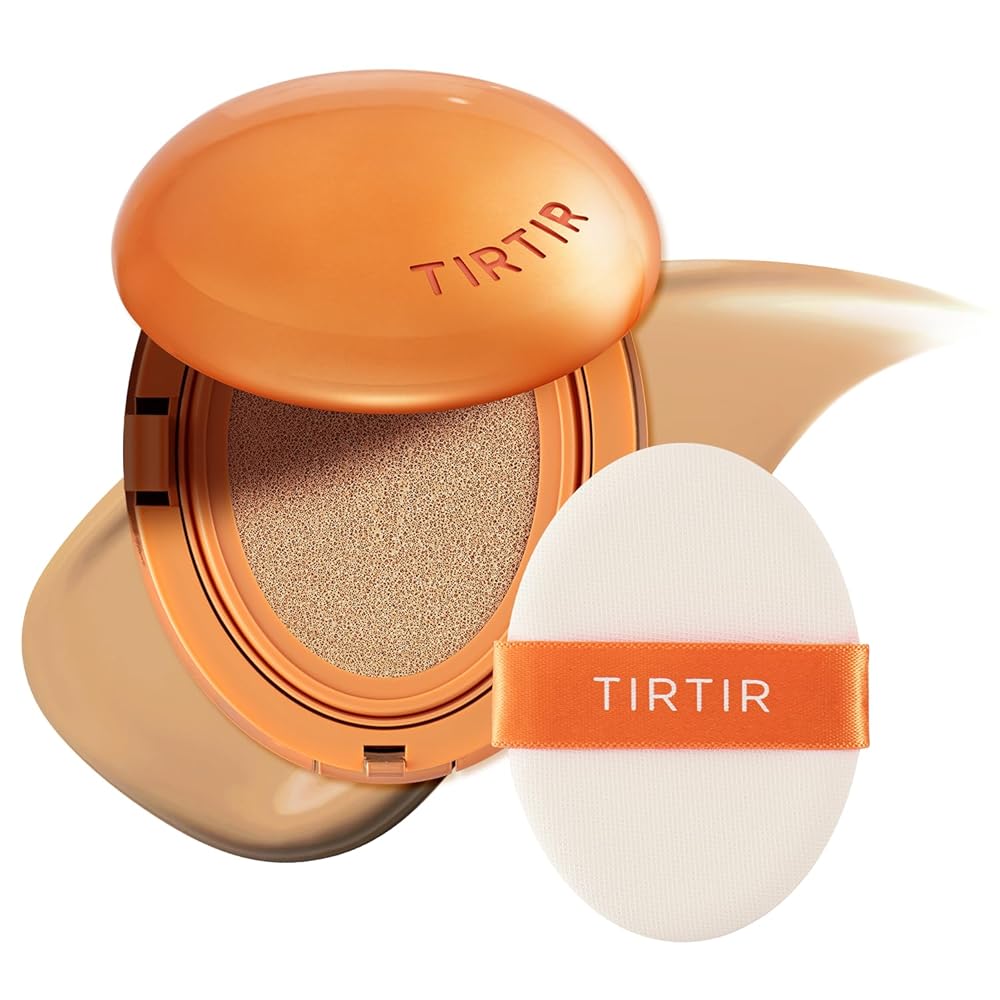 [*Mini Size*] TIRTIR Mask Fit Ai Filter Cushion Foundation | AI-Like Semi-Matte Finish - Up to 72-Hour Medium to Full Coverage Korean BB Cushion Make up Beauty, 27N Camel, 0.15 Fl Oz