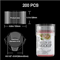 Vista 2 de Bandas retráctiles para botellas, frascos, selladores de plástico retráctiles, bandas termorretráctiles, sellado de tapa para frascos, botellas