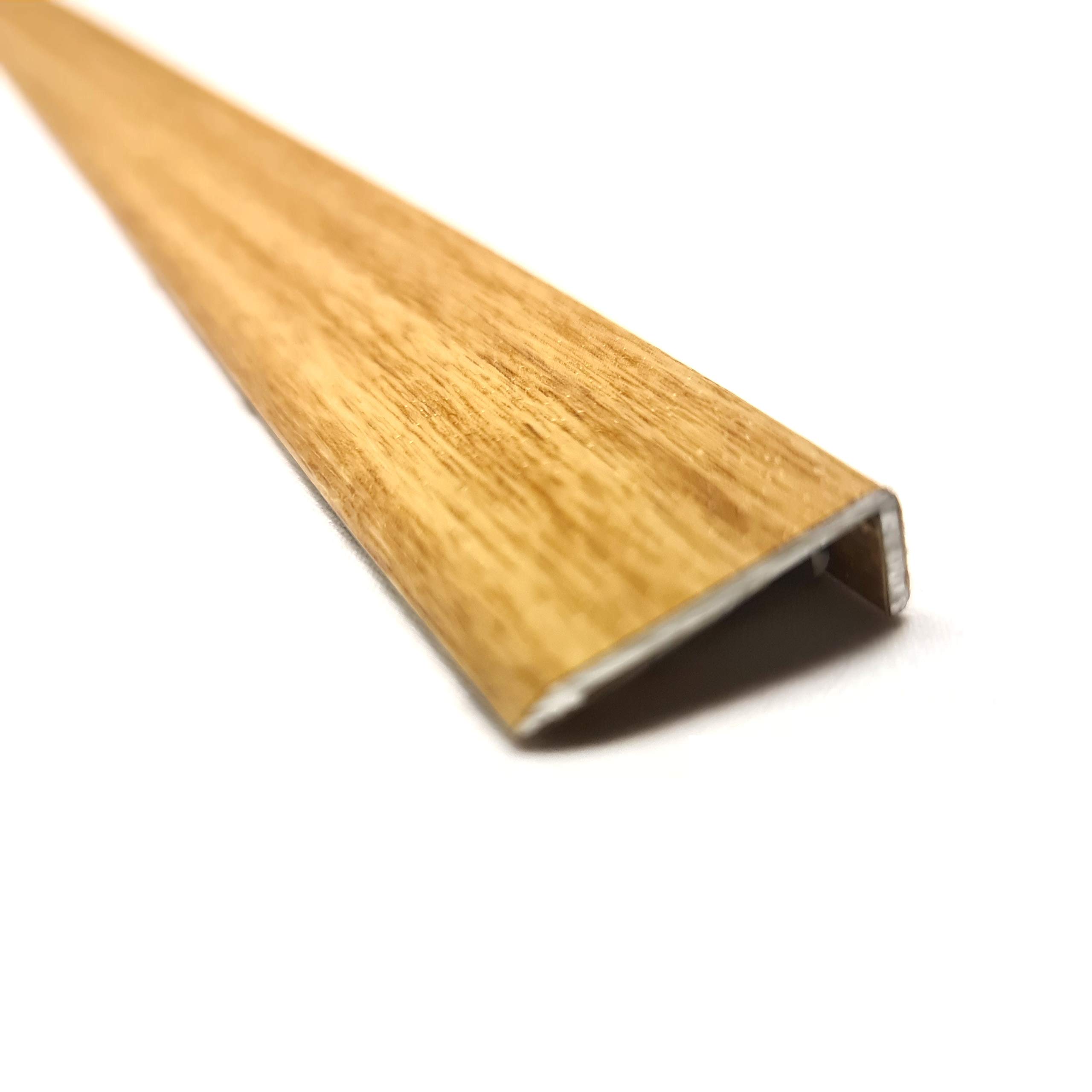 Oak Effect Aluminium Motion Cover Strip Threshold Floor Edging 900mm (Angle (25mm x 10mm))