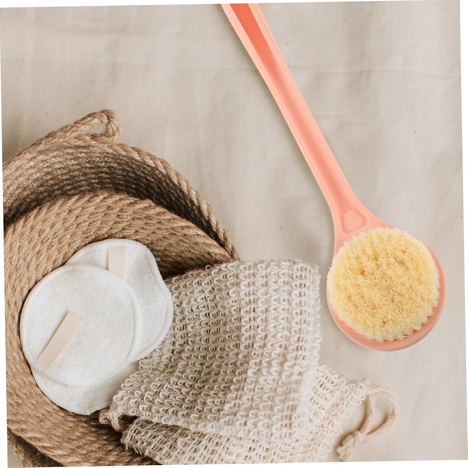 Long Handle Exfoliating Back Scrubber with Soft Bristles for Deep Body Cleaning and Massage Portable Bath Brush with Lanyard for Easy Hanging Comfortable Skin Care for Shower and