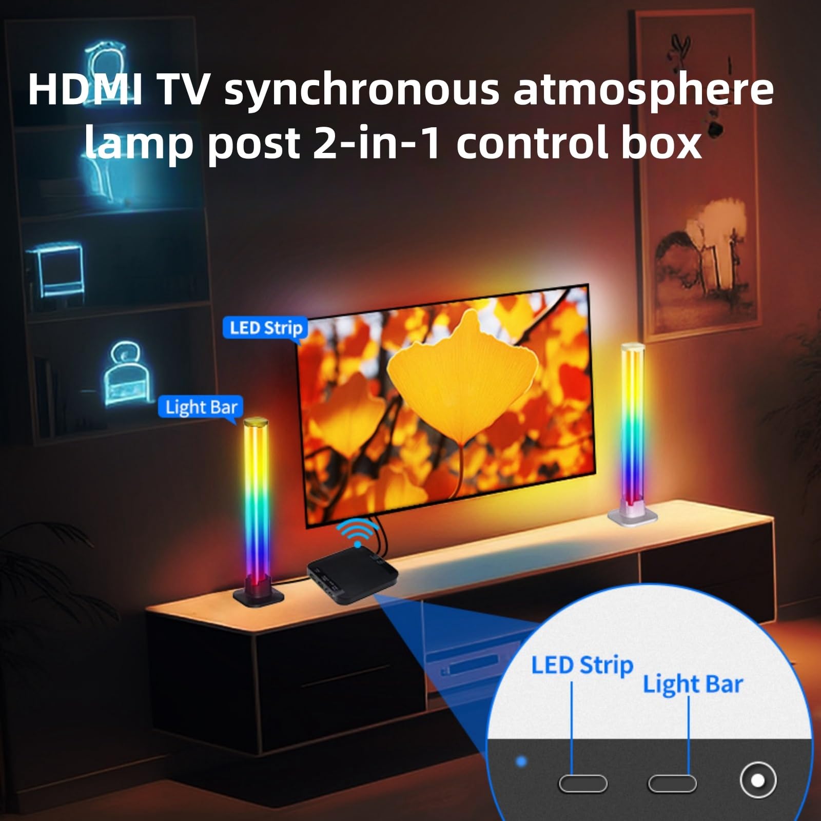 Tv Retroilluminazione A Led APP Streaming Striscia Luminosa Colorata Tv Retroilluminazione Sincronizzata Con Scree Tv Con Luce Dello Schermo Controllo Vocale Sincrono Luce Ambientale Di Fondo(75-85in)