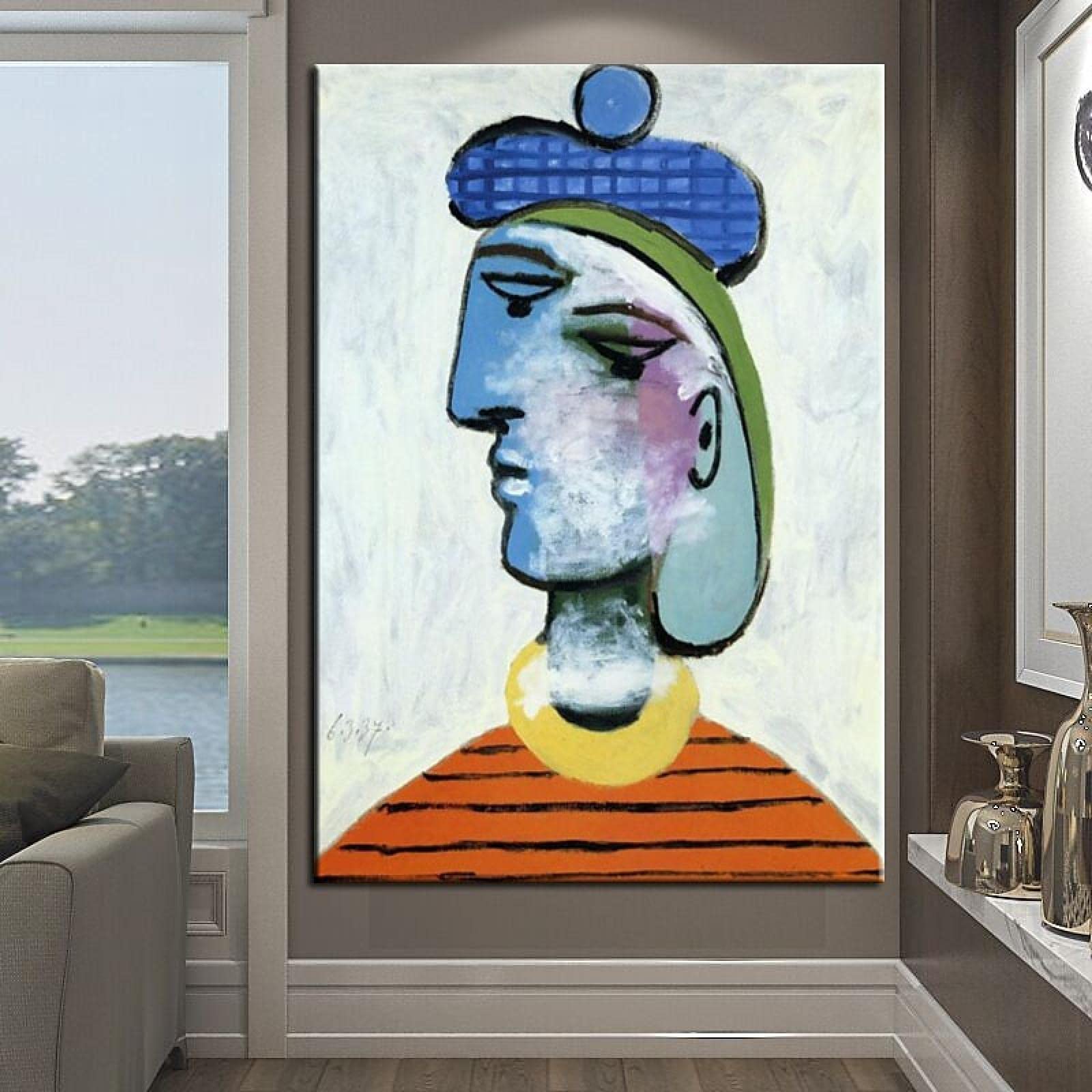 Picasso słynny obraz portretowy HD wydruk płótno obraz plakat sztuka ścienna obraz do dekoracji pokoju wydruki artystyczne 60 x 90 cm bez ramy