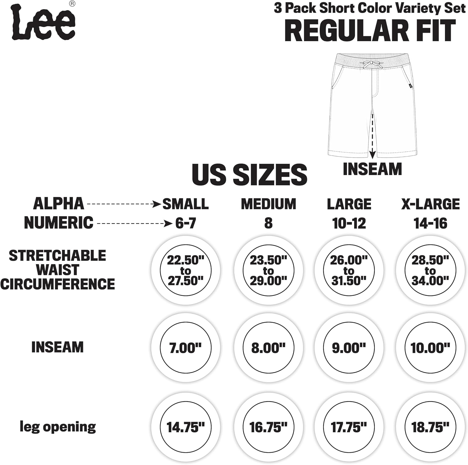 Lee Boys' 3 Pack Super Soft Stretchable Fleece Shorts