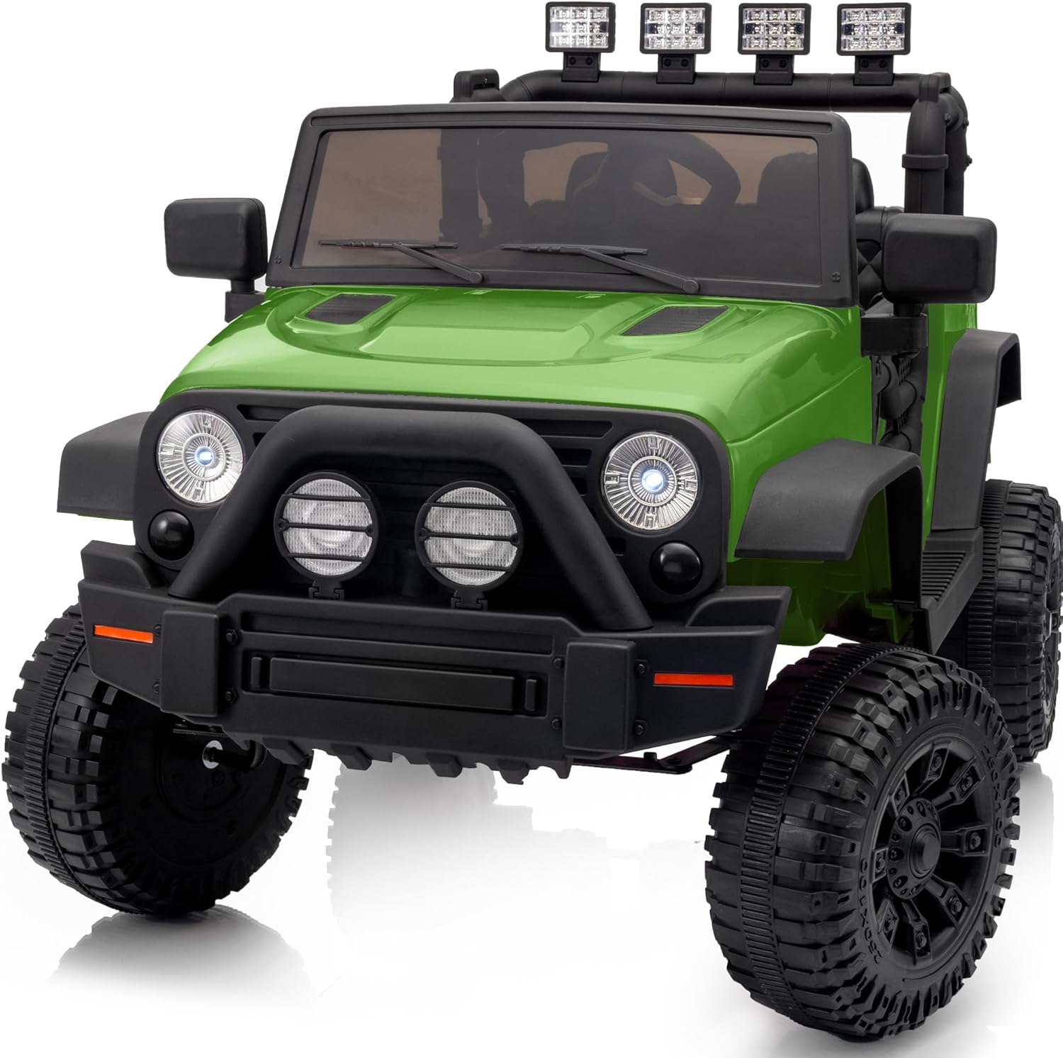 Outfunny 12V Electric Kids Ride-On Car Toy in Army Green