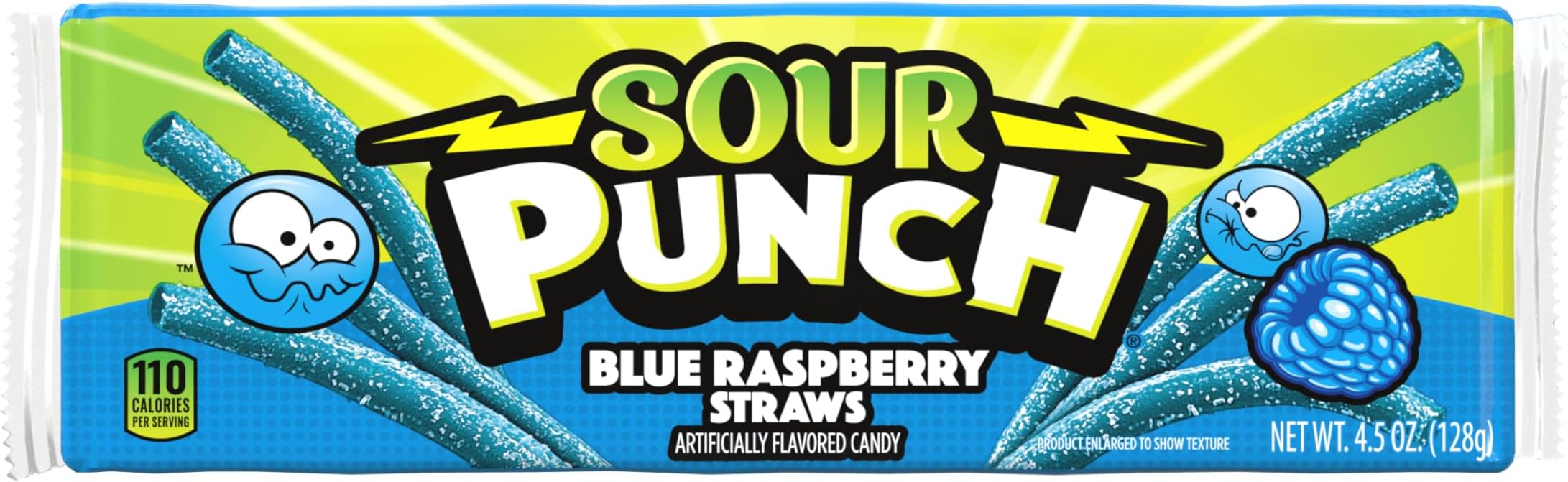 Sour Punch Straws, Soft & Chewy Sour Candy (1.7 Lbs (4.5 oz Pack of 6), Blue-Raspberry)