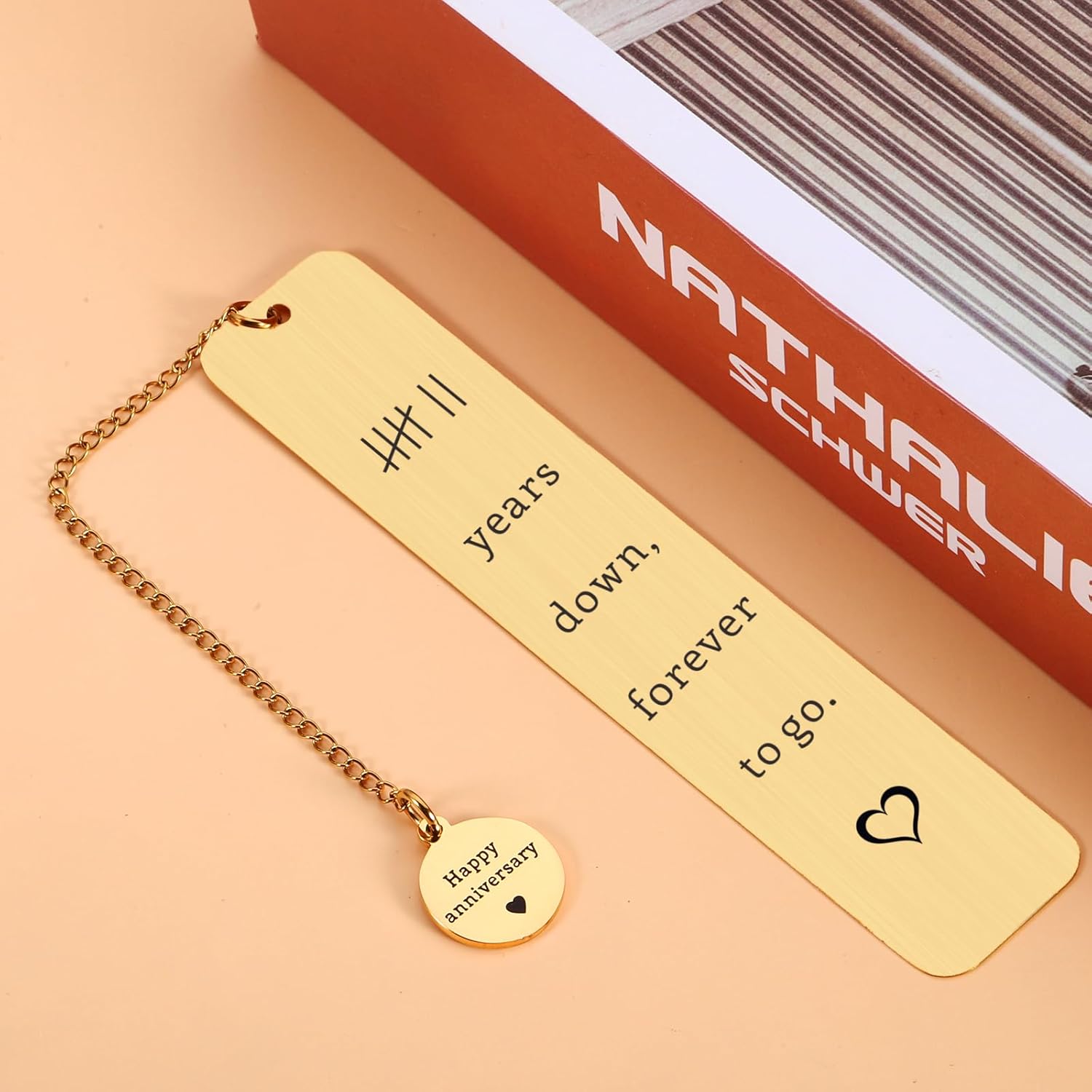 7 Year Anniversary Copper Gifts for Him Her Wedding Gifts for Husband from Wife for 7 Anniversary Copper Anniversary Bookmark Gifts for Boyfriend Girlfriend 7th Anniversary Love Gift for 7 Year Couple - Image 3