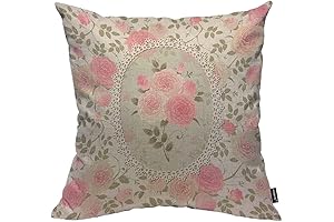 HOSNYE Shabby Chic Rose Pattern Throw Pillow Cases