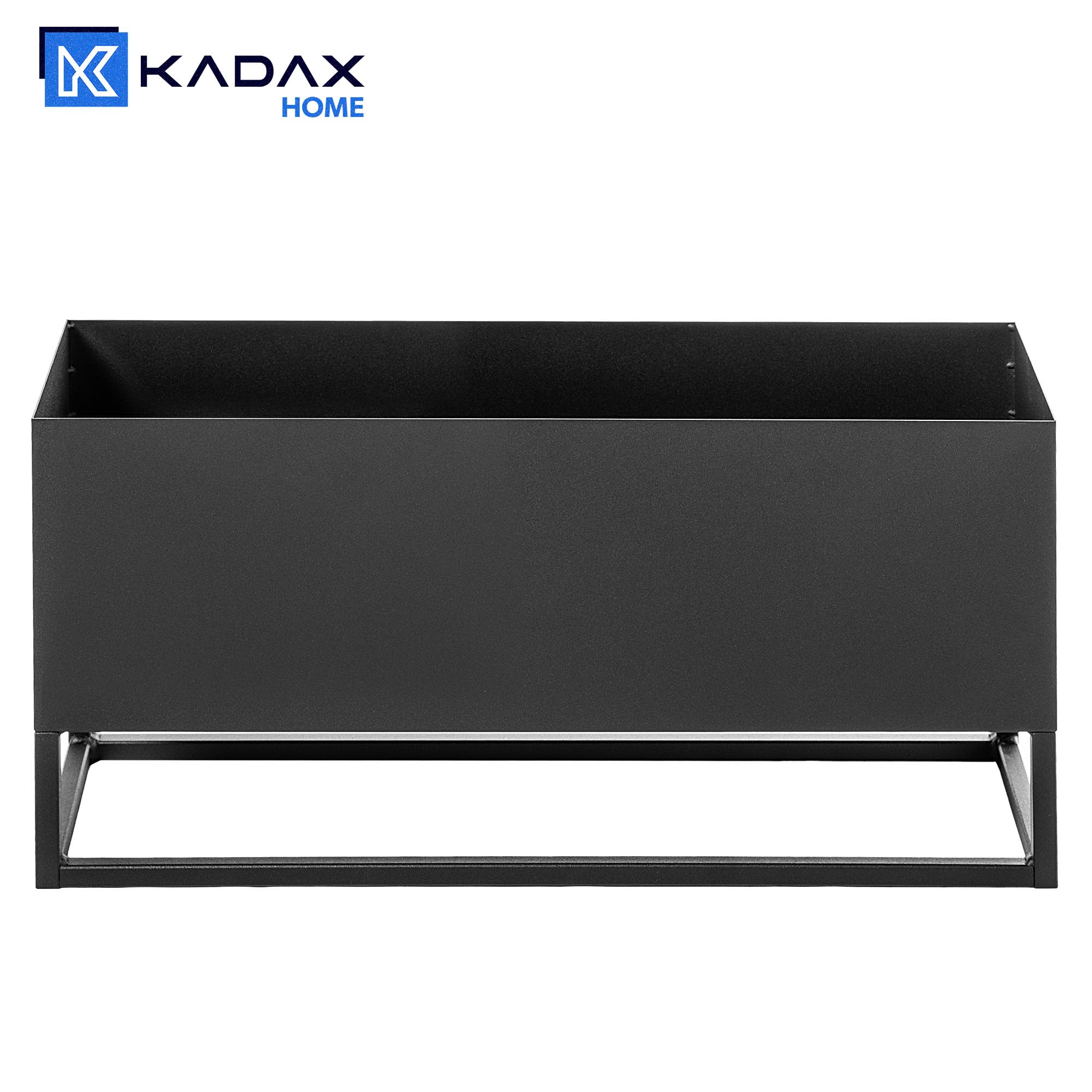 KADAX Fioriera Larga con Palo in Acciaio Nero Supporto per Fiori da Interno ed Esterno Porta Vaso per Aiuola (Altezza: 30 cm)