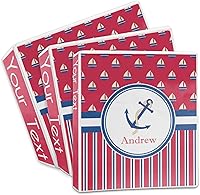 Vista 3 de Carpeta personalizada de 3 anillas para veleros y rayas, 2 pulgadas