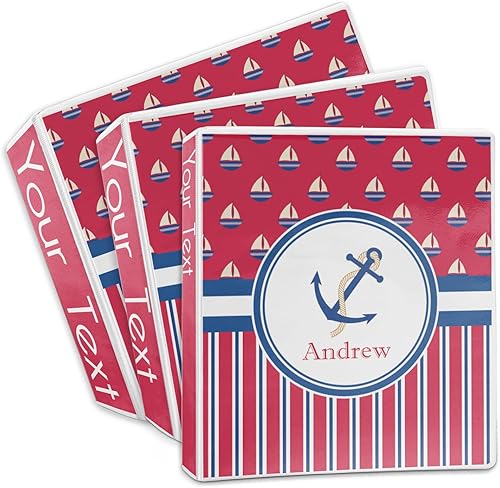 Miniatura 3 de Carpeta personalizada de 3 anillas para veleros y rayas, 2 pulgadas