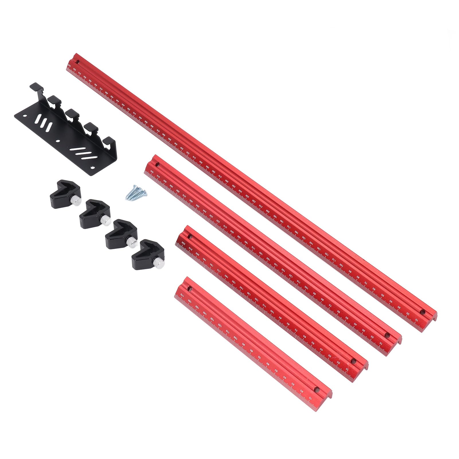 Keenso Righello a Forma di V, Set da 4 Pezzi in Alluminio, Strumento di