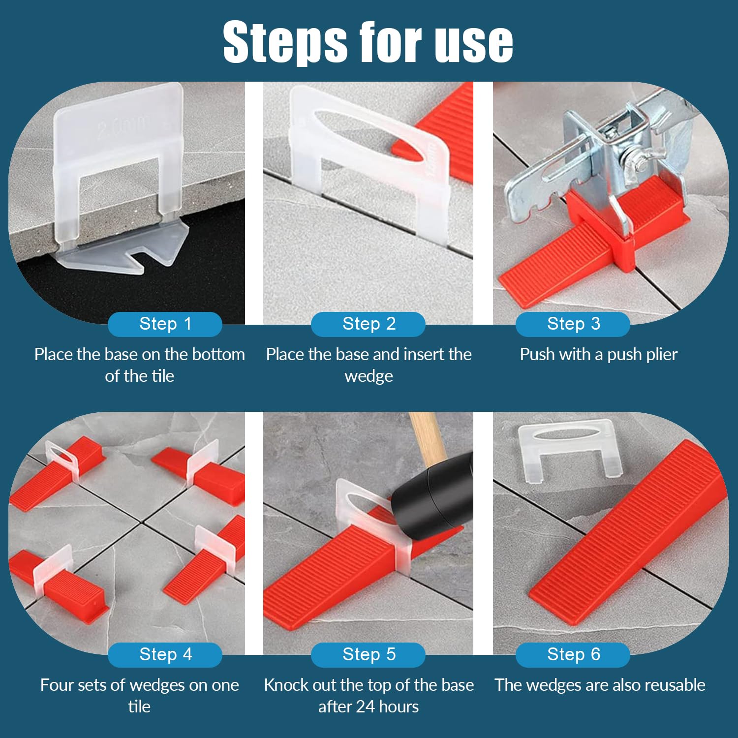 Livellatori Per Piastrelle, Clip Cunei Sistema Di Livellamento, Pavimento Parete Distanziatore - Foto 8