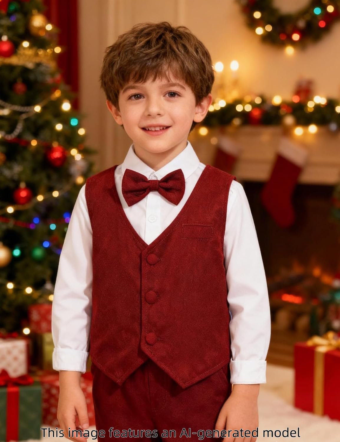 A&J DESIGN Baby Jungen Gentleman Anzug Set, 3-teiliges Outfit Shirts & Weste & Hosen