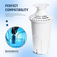 Vista 3 de Water Filter Replacement Compatible with Brita Water Pitchers and Dispensers, by DESENRUIS for Classic 35557, OB03, Mavea 107007, Reduce Chlorine