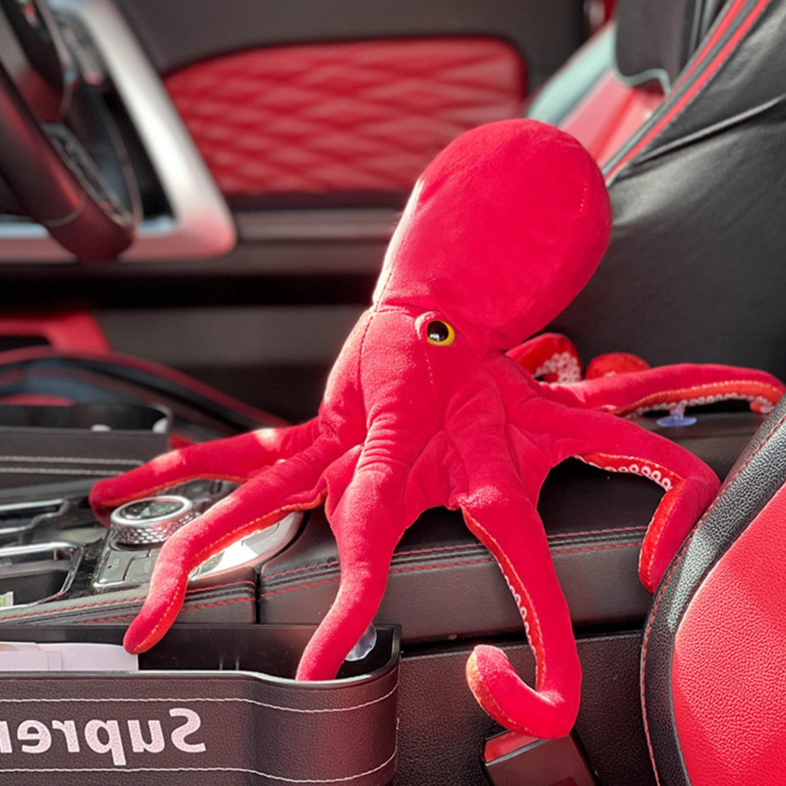 Realistisches rotes Oktopus-Plüschtier, niedliches Meerestier