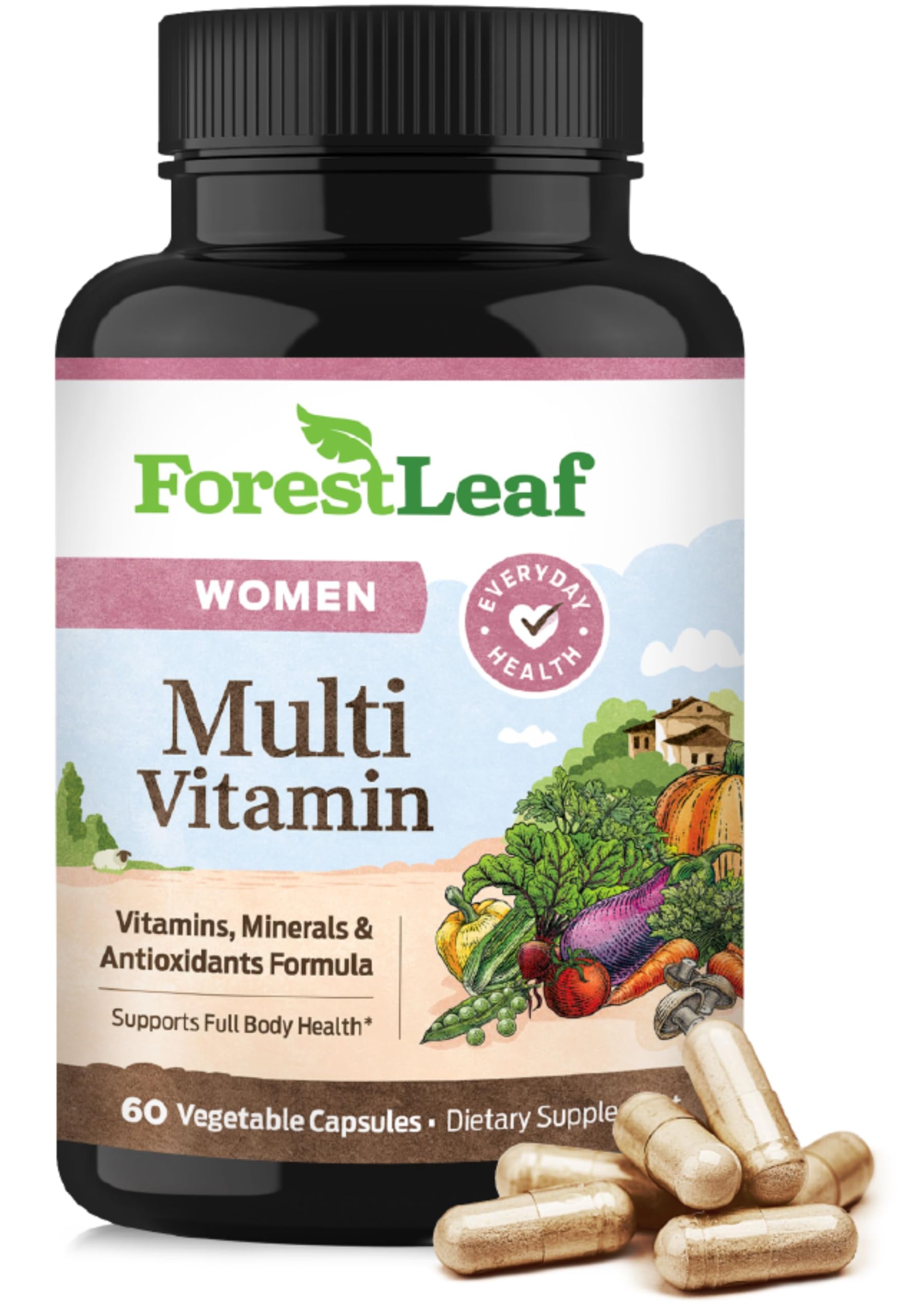 ForestLeaf Daily Vitamin Multivitamin for Women, Multi-Vitamin for Women - Womens Multivitamins & Multiminerals Supplement | All Essential Vitamins
