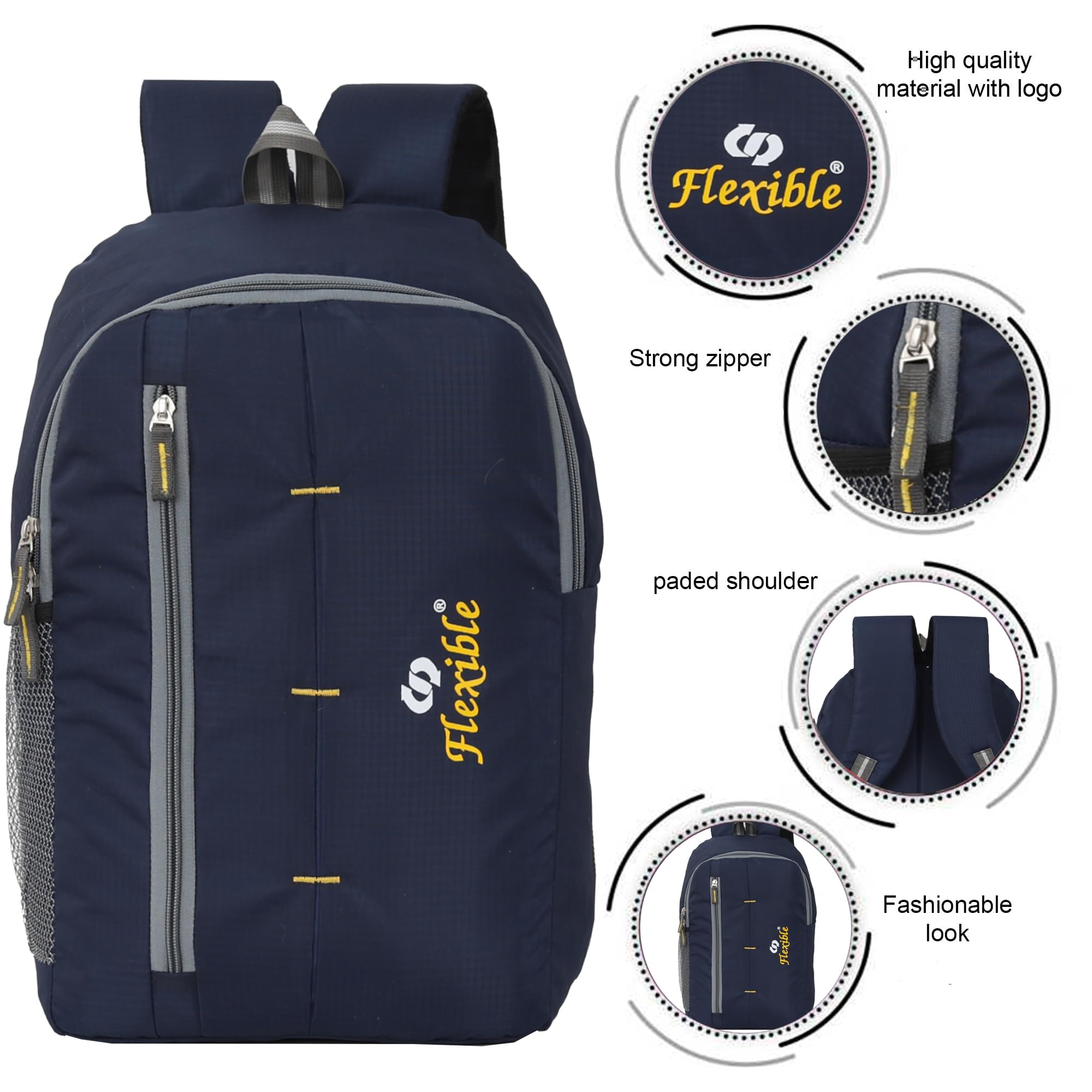 Flexible bags 25L Laptop Backpack Lightweight bag Combo(Pack of 2) with one compartment For Collage,Tution,Office&Picnic 3