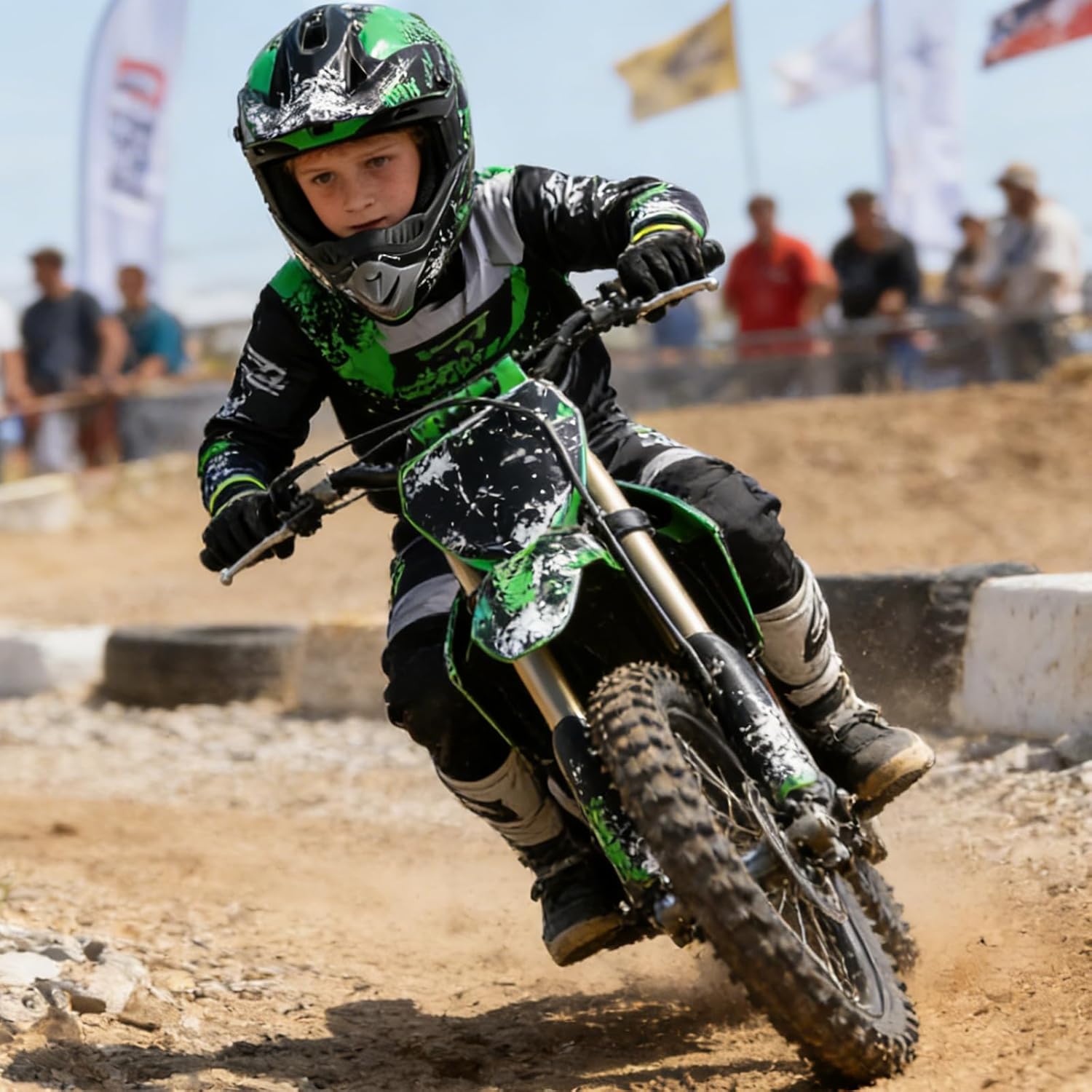 Youth Dirt Bike Helmets DOT Approved Fashion Kids Motocross, ATV, Off-Road, Four Wheelers, BMX Motorcycle Bike Helmets (Goggles Gloves Faceshield)
