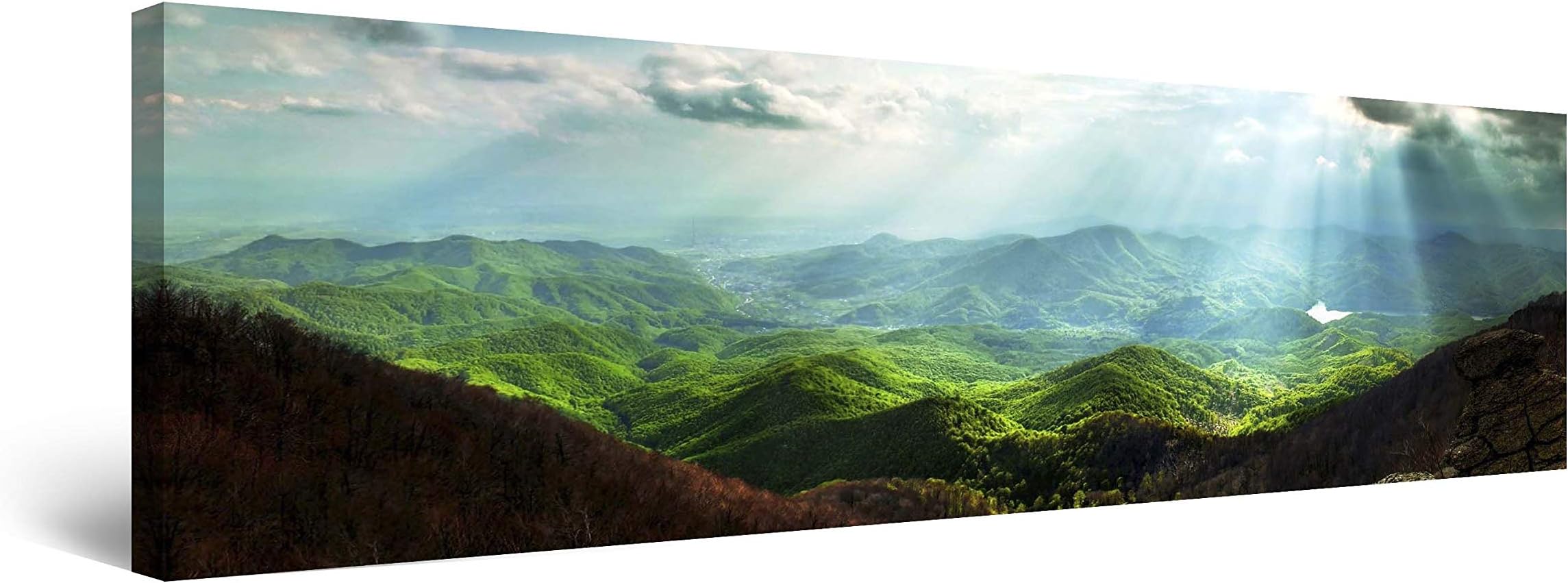Startonight Canvas Wall Art Carpathian Mountains, Mountain Framed Wall Art 40x120 cm