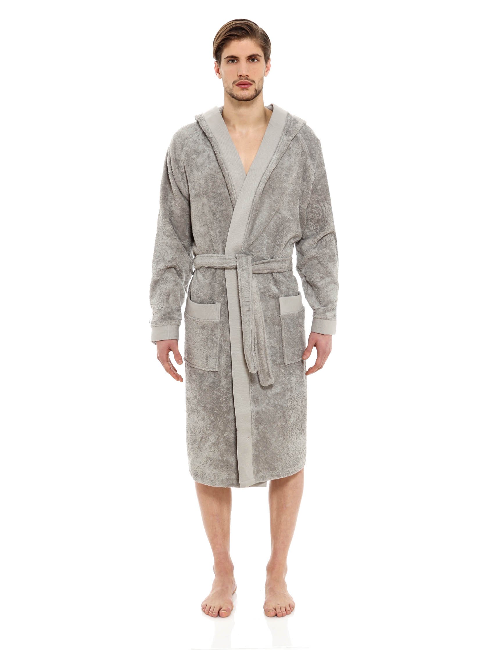 Albornoz De Rizo De Lujo Con Capucha Jolie - M, Gris