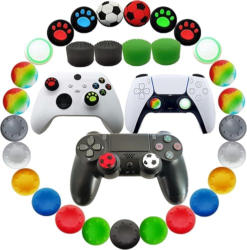 30 unidades de empuñadura de joystick para controlador PS5 PS4, tapas de silicona para pulgar, cubierta analógica para Playstation 5, controlador de