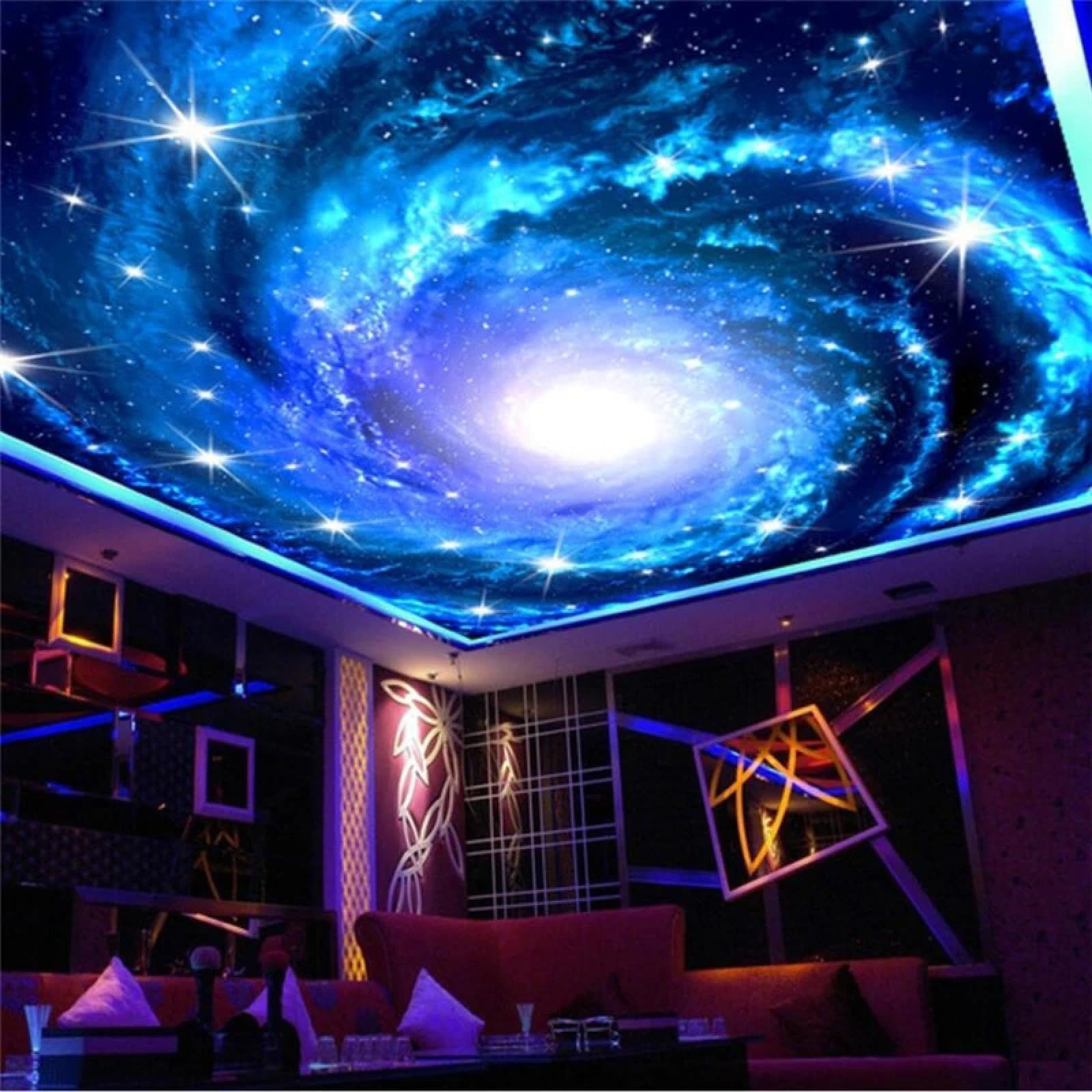 Revêtement mural 3D galaxie pour un effet de plafond suspendu lumineux