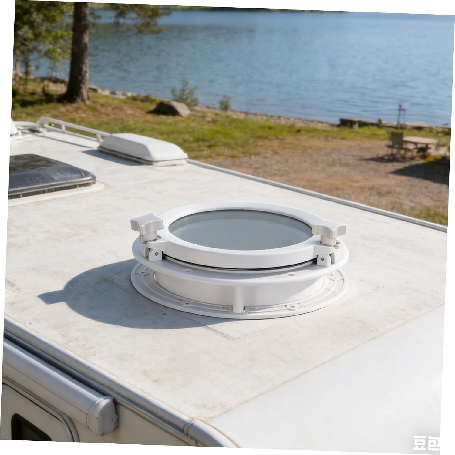 CHILDWEET Porthole Window Hatch for Boat and Rv with Tempered Glass, UV Blocking, and High Light Transmission, White Circular Window Replacement for Diverse Living Spaces, 10.4 Inch