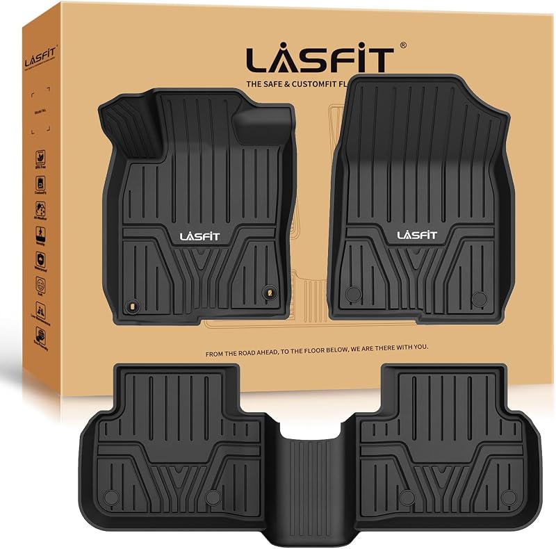 LASFIT All Weather Floor Mats for Honda Civic 2022-2026【Gasoline 】 | Full Surround TPE Mats, Tall Walls, 3D Custom Fit, Non-Slip, Easy Clean, Tool-Free Install, Vehicle-Specific Accessories
