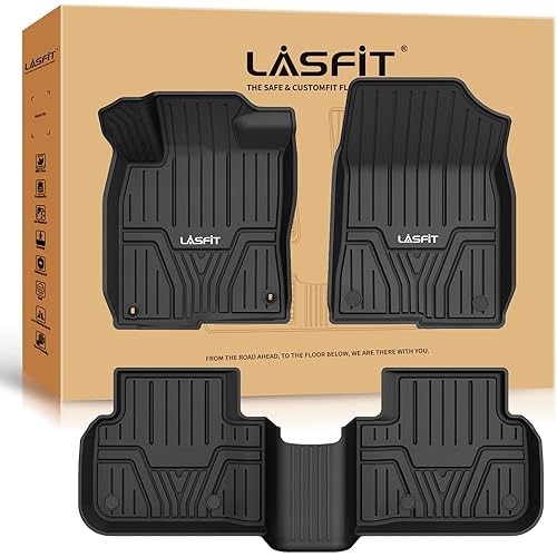 LASFIT Floor Mats Fit for Honda Civic 2022-2025 | for Acura Integra 2023-2025, Rear Seat Without USB Ports, All Weather Car Liners 1st & 2nd Row Set
