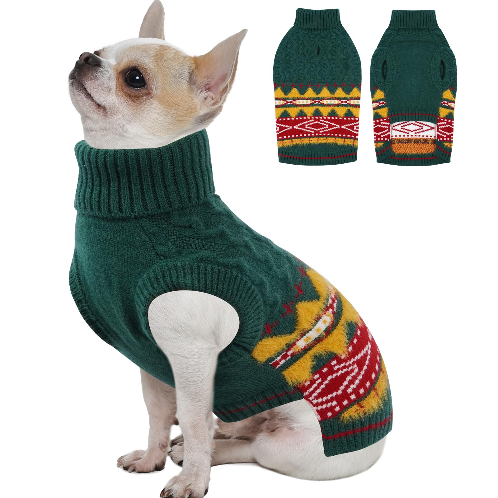 Pull pour chien de taille XS vêtement hiver chaud tricot sans manches petit chiot gilet Noël