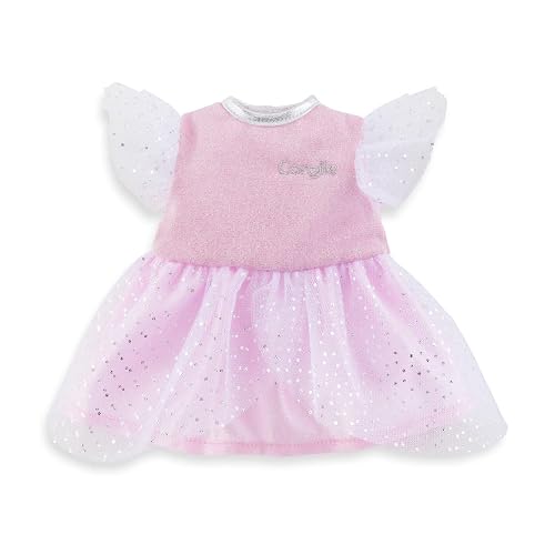 Corolle- Vestido Brillo Rosa para Muñecas Ma (36cm), Adecuado a Partir de 4 Años
