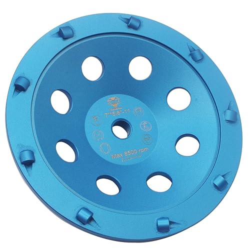 Miniatura 6 de MOSTARTOOLS Rueda de copa PCD de 7 pulgadas Muela abrasiva de diamante segmentado de 9 para eliminación de revestimiento de epoxi, pegamento,