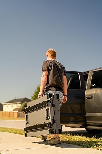 Miniatura 4 de K9 Kennel Boss - Jaula para perros de aluminio con recubrimiento en polvo totalmente plegable y resistente, mediana (gris)