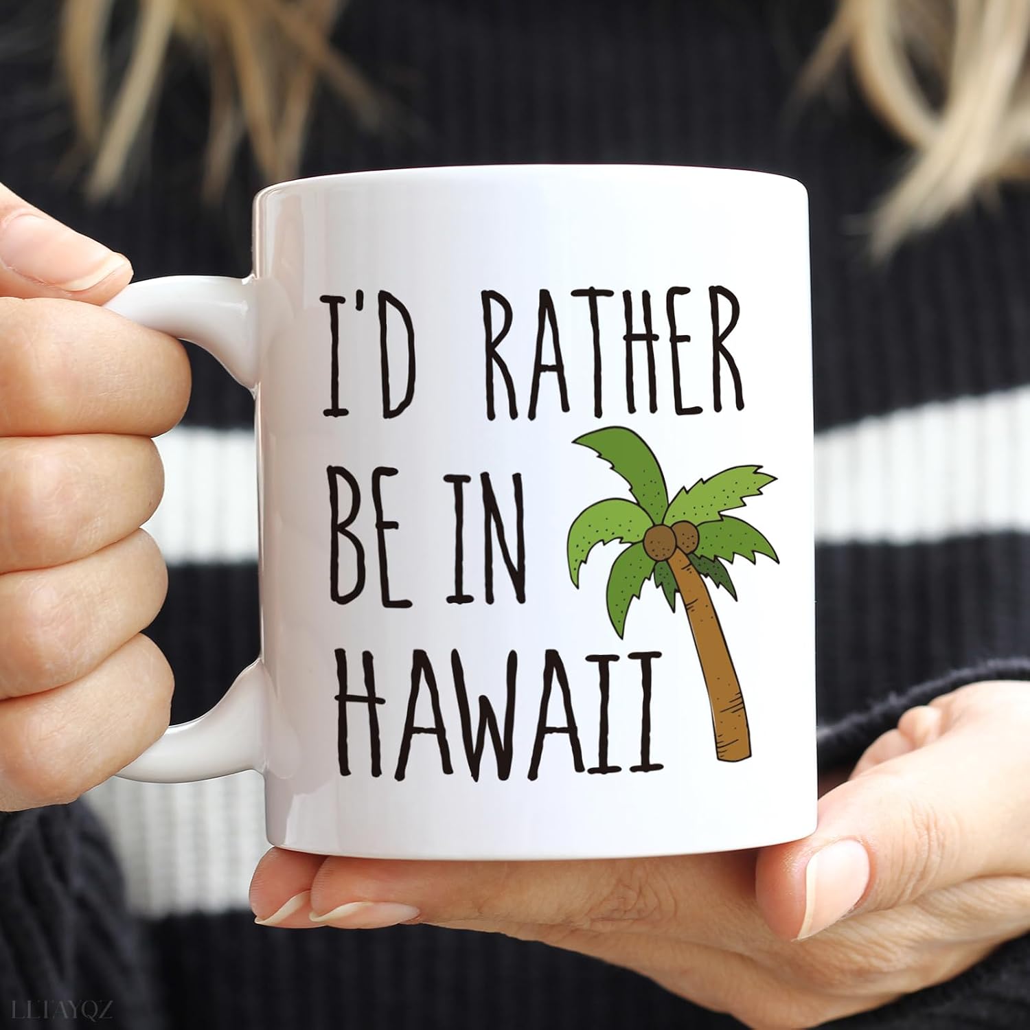 I'd Rather Be In Hawaii Mug Gift for Women men, Funny hawaii Holiday Vacation/Going Away/Study Abroad Coffee mug, Sarcastic Motivational travel Mugs Gifts for Her Him Friends Coworker Mom Bestie-118