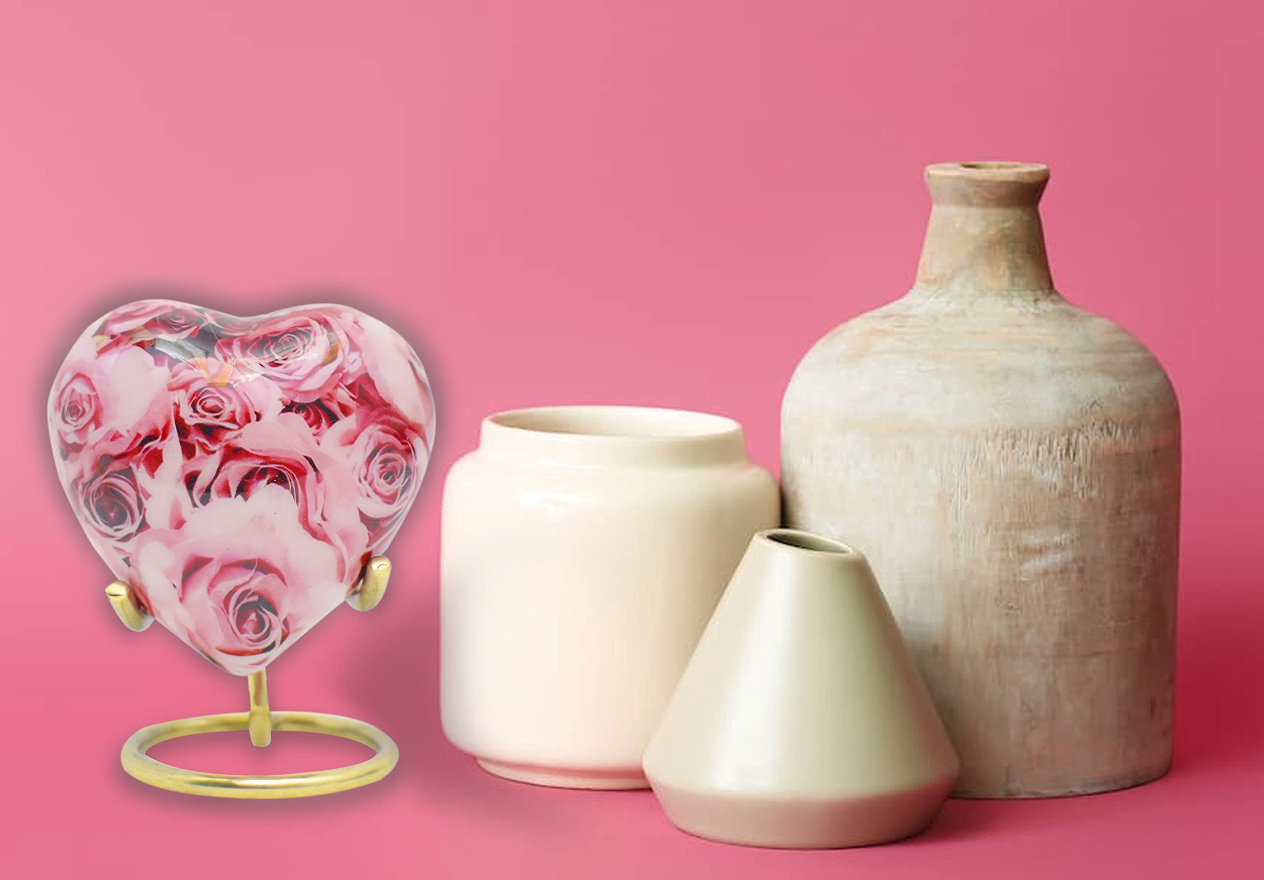 Amazon.co.jp: ボールド&ディバインピンクローズデザイン骨壷