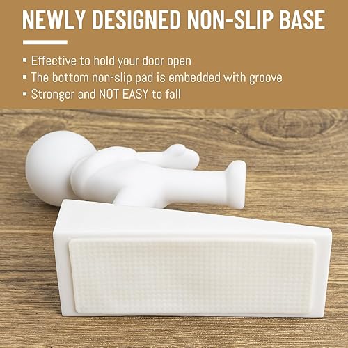 Miniatura 3 de Lindo tope de puerta, decorativo y resistente, tope de puerta decorativo, cuña delantera inferior adecuada para más puertas, blanco (patentado)