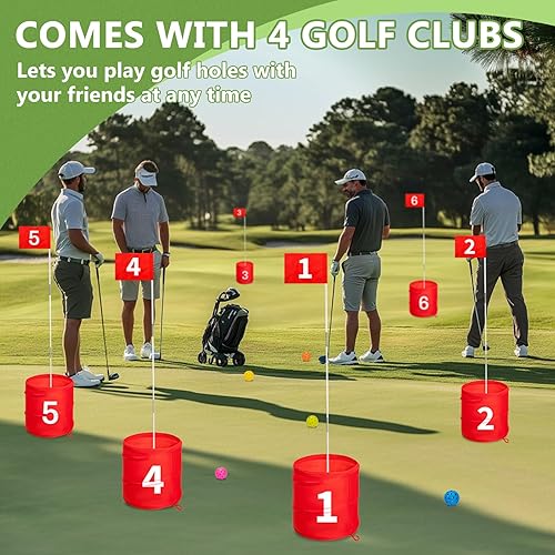 Miniatura 2 de SJEhome Juego de cubo de 6 agujeros para práctica de patio trasero, patio trasero, interior y exterior, juego de golf, regalos para patio, césped,